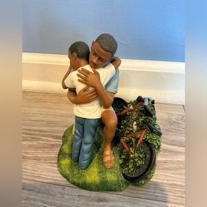 Father and Son Hugging Figurine